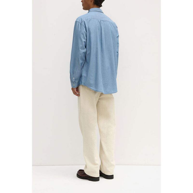 Assembly Label Chambray Long Sleeve Shirt Mid Blue image number 1